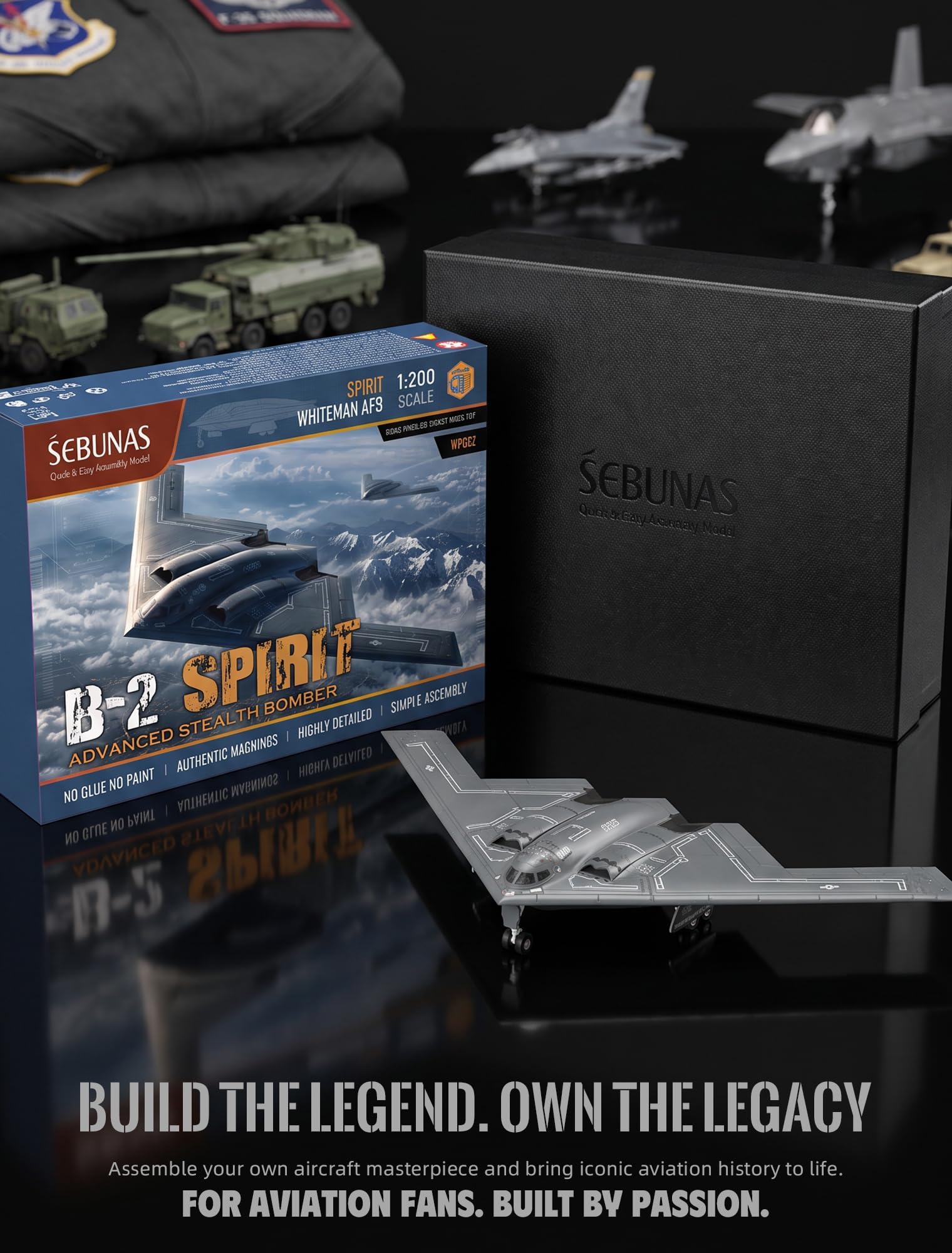 Amazon | SEBUNAS 1/200スケール B-2 スピリット 軍用航空機 おもちゃ